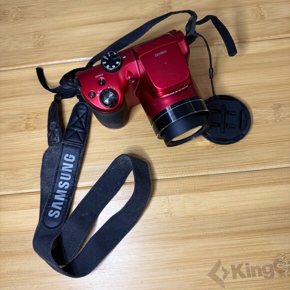 Samsung WB100 16.2MP Digital Camera w/ Strap, Tested & Works, Red - Picture 1 of 6